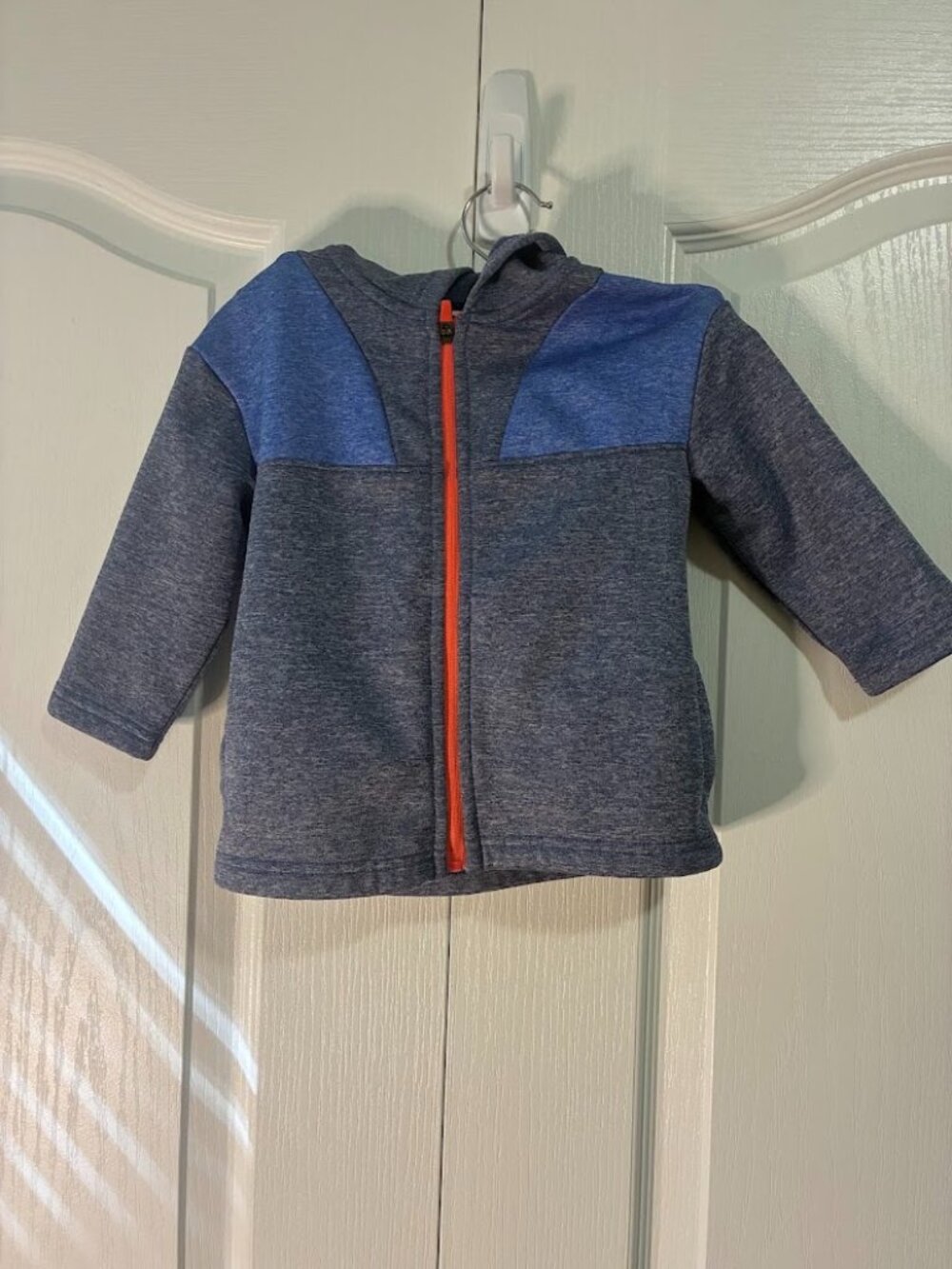 Cat and Jack - Boys Size 12M - Blue and Gray Zip Up Jacket With Hood